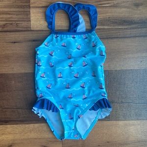 Sunshine Peppy brand. 3T sailboat bathing suit.